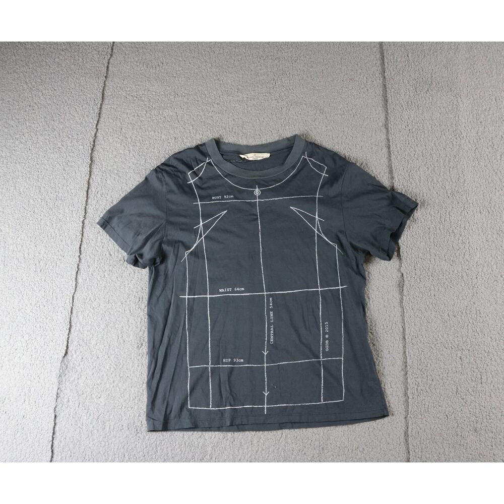 Golden Goose T Shirt Womens Small Gray Body Measurement GGDB 2015 Italy